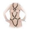 Ledapol - Domina Metallring Leder Riemen Harness Body schwarz - Gr. L