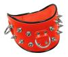 Ledapol - Scharfes Echt Leder Halsband mit Nieten rot-schwarz - Gr. S-L