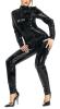 Ledapol - Langrmeliger Designer Lack Overall / Catsuit schwarz - Gr. L