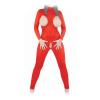 Ledapol - Overall / Catsuit mit Busenreiverschluss rot - Gr. L