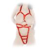 Ledapol - Echt Leder Harness Body extrem ouvert rot - Gr. S-L