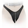 Ledapol - Extravaganter Echt Leder Harness Slip mit 2-Wege-Zip schwarz - Gr. S