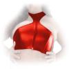 Ledapol - Echt Leder Zip Bustier / Top mit Stehkragen rot - Gr. S