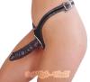 Ledapol - Leder Strap-on Slip mit Latex Dildo schwarz - Gr. M