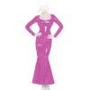 Insistline - Traumhaftes Datex Volant Kleid mit Zip pink - Gr. S