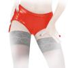 Insistline - Scharfer Datex Straps Slip ouvert mit Zip rot - Gr. S