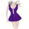 Insistline - Raffiniertes Datex Schnallen Glocken Minikleid lila - Gr. S