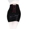 Insistline - Eleganter Datex Rock mit Zierschnrung und Zip schwarz - Gr. S