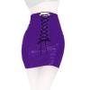 Insistline - Eleganter Datex Rock mit Zierschnrung und Zip lila - Gr. S