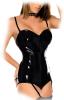 Insistline - Scharfer Datex Body mit Strapshaltern und Zip schwarz - Gr. L