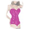 Insistline - Scharfer Datex Body mit Strapshaltern und Zip pink - Gr. S