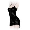 Insistline - Figurbetontes Datex Minikleid mit Zip schwarz - Gr. S