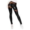 Insistline - Elegante Datex Leggings mit Tll-Einstzen schwarz - Gr. S