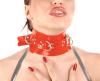 Anita Berg - Latex Nieten Halsband mit D-Ringen rot - Gr. S-L