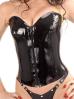 Anita Berg - Latex Korsett / Corsage mit Zip schwarz - Gr. 3XL