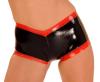 Anita Berg - Knappe Latex Hot Pants / Shorts schwarz-rot - Gr. 3XL