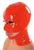 Anita Berg - Latex Kopfmaske Augen ouvert mit Mund-Zip rot - Gr. S