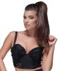 Noir Handmade - Sexy Wetlook Schnr Top / Bustier mit Spitze schwarz - Gr. 3XL