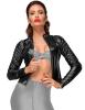 Noir Handmade - Rassige Power-Wetlook Jacke mit Zierfalten schwarz - Gr. XL