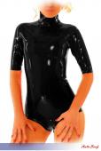 Anita Berg - Latex Stehkragen Kurzarm Body mit Zip