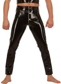 Ledapol - Herren Gay Lack Hose mit Gummizug und Zip