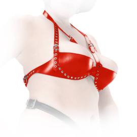 Ledapol - Echt Leder Harness Riemen Nieten BH ouvert