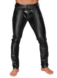 Noir Handmade - Lange glnzende Power-Wetlook Hose mit Lack schwarz